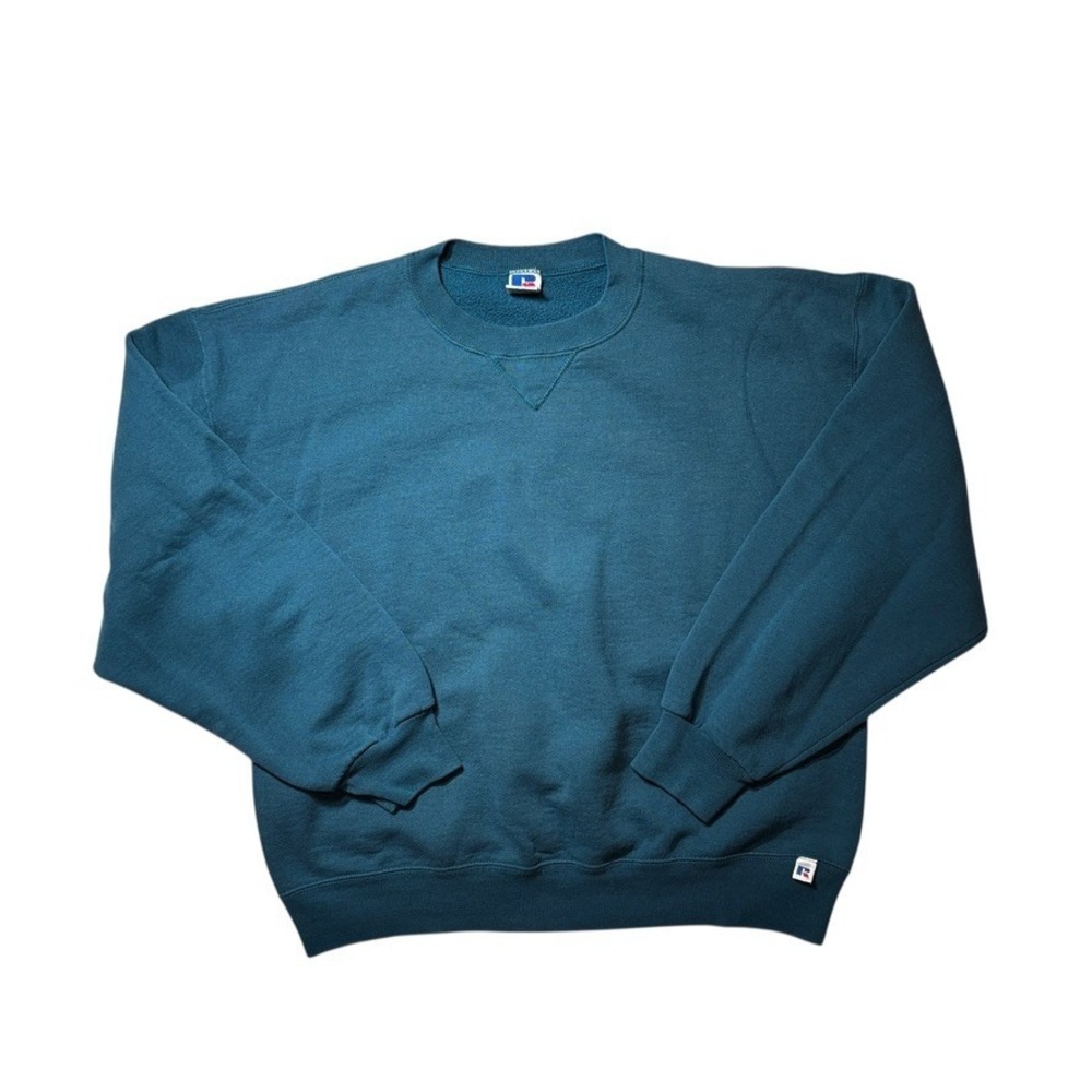 Russell Athletic Sweatshirt Extra‎ Large Vintage 90s USA Made Crewneck Teal